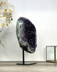 Uruguayan Amethyst Geode with Deep Purple Crystals – Natural Cluster Display on Stand - MWS2819