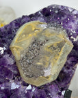 Natural Calcite & Amethyst Specimen, Stand Included - MWS2051