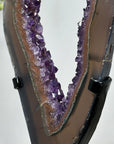 Natural Agate & Amethyst Geode Slice Portal with Metallic Stand - MWS1567