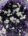 Amethyst Geode with Calcite Crystal Highlights for Home Decor - MWS2682
