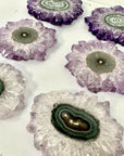 Wholesale Amethyst & Jasper Stalactite Slices for Jewelry Making - Bulk Flat Set - STS0074