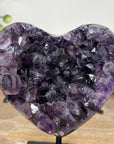 Natural Amethyst Stone Heart with Metal Stand - HST0254
