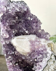 Natural Amethyst Cluster with Calcite Formation Covered with Sugar Crystals - CBP1423