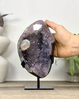 Natural Amethyst Geode with Calcite Crystal Inclusion - MWS3355