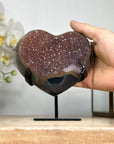 Natrual Agate & Rainbow Amethyst Stone Heart Carving - HST0264