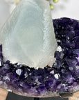 Natural Amethyst Cluster with Unique Calcite Crystal Specimen - MWS1784
