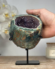 Natural Amethyst Geode with Green Jasper Shell - MWS1391