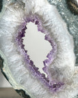 Amethyst & Green Jasper Geode Slice With Metal Stand - MWS2743