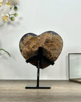 Unique Agate & Amethyst Crystal Heart with Stand - HST0336