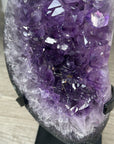 Natural Amethyst Crystal Cluster on Black Metallic Stand - MWS2204