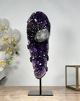 Natural Amethyst Cluster with Calcite & Black Hematite Formation - MWS1799