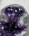 Natural Amethyst Crystal Geode on Stand with Large & Deep Purple Crystals - MWS2590