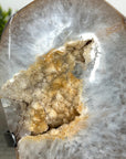 Natural Yellow Quartz Geode with Metallic Stand - MWS2425
