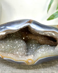 Blue Agate & Quartz Druzy Stone Geode - STGE0075