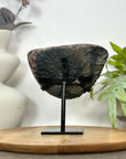Natural Sugar Quartz Geode Mineral Specimen on Metal Stand - MWS3129