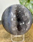 Banded Agate & Quartz Druzy Sphere Geode - SPH0233