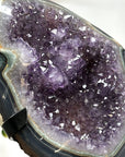 Natural Blue Banded Agate Geode with Amethyst Crystals - MWS1490