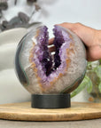 Huge Natural Amethyst & Agate Sphere Geode - SPH0169