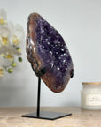 Deep Purple Amethyst Geode with Red Tone Jasper Shell - MWS1573