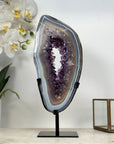 Unique Large Blue Banded Agate & Amethyst Portal - MWS1956