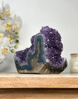 Natural Amethyst & Blue Banded Agate Self Standing Cathedral - CBP1129