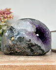 Amethyst & Agate Stone Geode with Calcite Crystal Formation - STGE0007