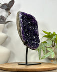 Large Deep Purple Amethyst Geode on Metal Stand - MWS3117