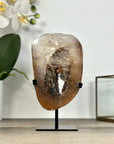 Rare Quartz Portal on Metal Stand with Green tone Druzy Crystals - MWS2902