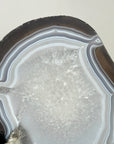 Blue Banded Agate Slice with Metal Stand - MWS2133