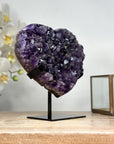Large Natural Uruguayan Amethyst Stone Heart - HST0250