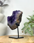 Natural Top Grade Amethyst Cluster on Metal Stand for Home Decor - MWS3252