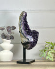 Natural Top Grade Amethyst Cluster on Metal Stand for Home Decor - MWS3150