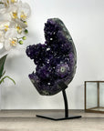 XL Deep Purple Amethyst Geode on Metal Stand – Stunning Natural Crystal Specimen - MWS2788