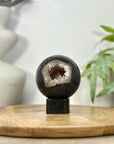 Quartz & Agate Sphere Geode with Crystal Cavity - SPH0216