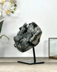 Rare Gray Quartz Druzy Cluster on Metal Stand - MWS2769