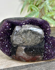 Natural Amethyst Geode with Calcite & Black Hematite Inclusion - STGE0058
