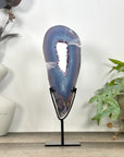 Natural Blue Banded Agate & Amethyst Geode Portal with Stand - MWS3242