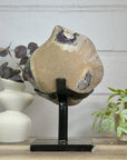 Huge Natural Deep Purple Amethyst Geode on Stand - MWS3142