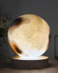 Natural Quartz & Agate Sphere with Wooden Stand with built-in LED Light - SPH0143