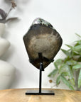 Natural Amethyst with Stalactite Formation & Green Jasper Shell on Stand - MWS3256
