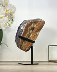 Natural Amethyst Cave on Metal Stand - MWS2986