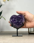 Amethyst Stone Heart, Metal Stand Included - HST0295