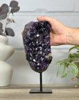 Natural Deep Purple Amethyst Cluster on Metal Stand - MWS3133
