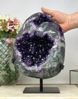 Masive Natural Green Jasper & Amethyst Geode - MWS1145