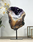Deep Purple Amethyst Geode with Agate Shell - MWS2188