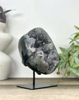 Grey Quartz Geode from Uruguay - Stand included - MWS3293