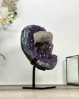 Amethyst Geode with Calcite Formation on Stand – Natural Crystal Specimen - MWS2875