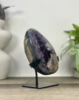 Uruguayan Amethyst Geode with Calcite Inclusion on Metal Stand - MWS3330