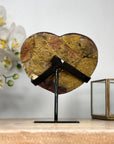 Natural Amethyst Heart Carving, Metal Stand included - HST0271