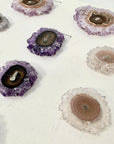 Genuine Amethyst, Quartz & Green Jasper Stalactite Slices Flat - Perfect for Crafting Unique Jewelry - STS0049